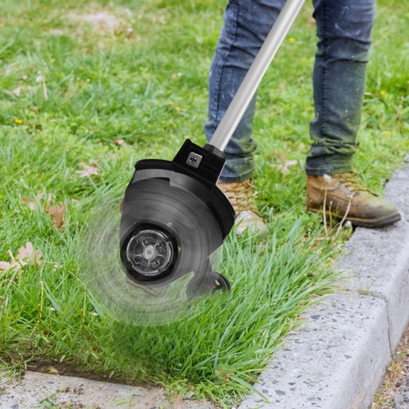 TOPCOMFY Cordless Grass Trimmer Lawn Mower 16800 RPM Adjustable Head Telescopic Aluminum Alloy Pole Steel Plastic Blades Garden Yard