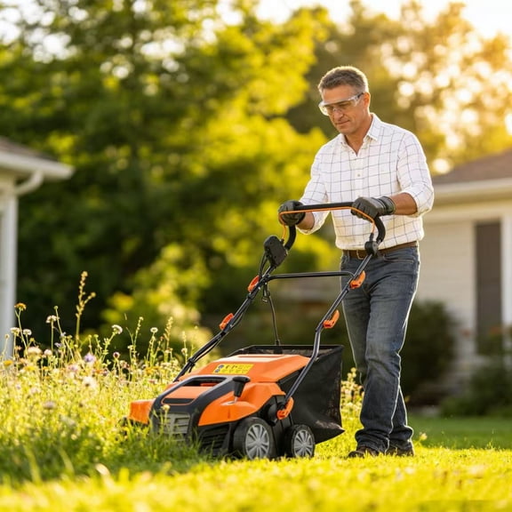 TOPCOMFY Electric Lawn Dethatcher 16 Inch 2 in 1 Scarifier Plastic with Removable Grass Bag for Home Lawn