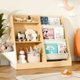 thumbnail image 1 of TOPCOMFY Kids Bookshelf and Toy Storage, 3 Tier Kids Bookcase, Wooden Sling Bookshelf,Toddler Montessori Book Shelf with Toy Storage Organizer, 1 of 8
