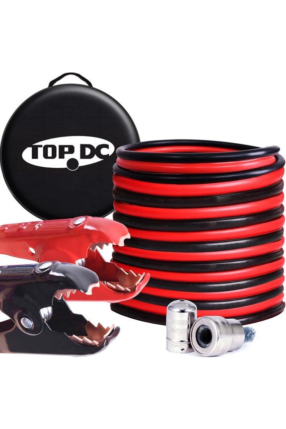 TOPDC 2 Gauge 20 Feet Jumper Cables for Car, SUV and Trucks Battery, Heavy Duty Automotive Booster Cables for Jump Starting Dead or Weak Batteries with Carry Bag, (TD-P0220)