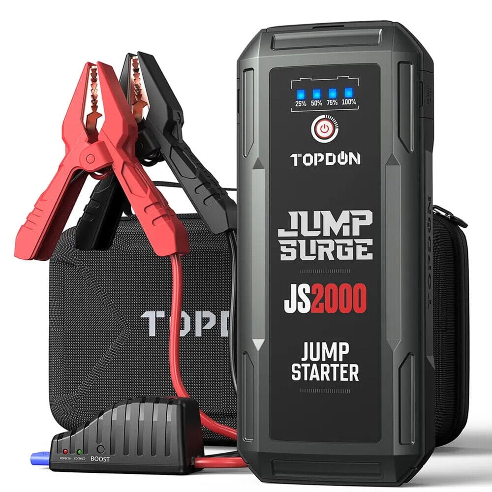 TOPDON JS2000 2000A LITHIUM-ION JUMP STARTER CAR BATTERY BOOSTER BOX POWER  BANK 