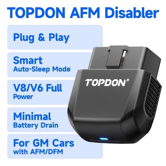 TOPDON AFM/DFM Active Fuel Management Disabler, No Tuning Required, OBD2 Plug & Play with NFC & LED, Fits Silverado Sierra Tahoe Suburban Yukon Escalade