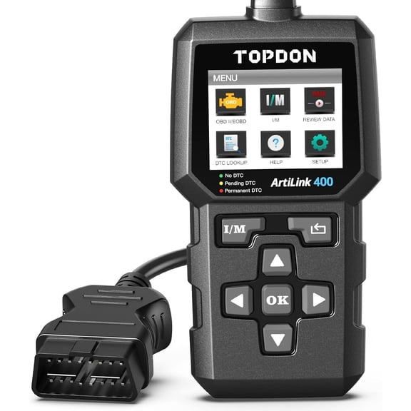 TOPDON AL400 OBD2 Scanner, Full OBDII Code Reader, Check Engine Light Scan Tool, Car Scanner with DTC Lookup, Clear Codes, Freeze Frame, One-Click I/M, Diagnostic Scanner for DIYers