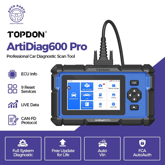 TOPDON ArtiDiag600 Pro OBD2 Scanner, Car Diagnostic Tool for All Systems