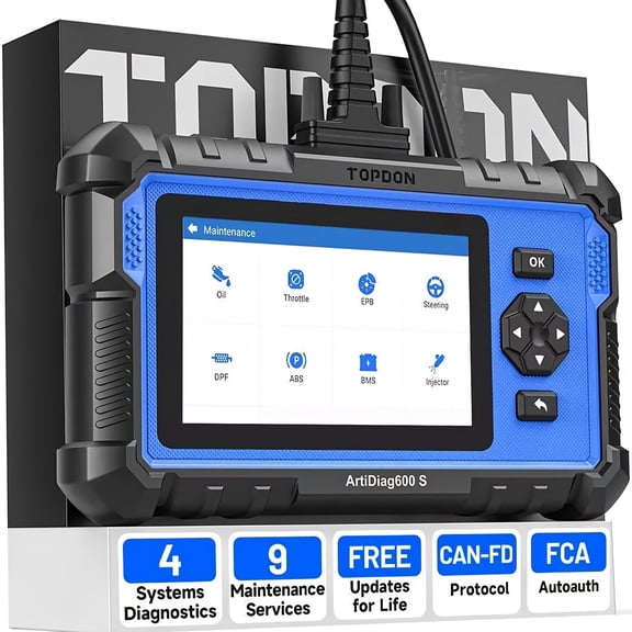 TOPDON ArtiDiag600 Pro, OBD2 Scanner Diagnostic Tool for All Systems, Code Reader Scan Tool with 9 Essential Maintenance Functions, Car Scanner with Andriod OS, Upgraded Version of AD600S/AD500