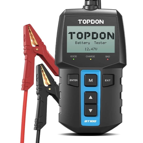 TOPDON BT100 12V Car Battery Tester, 100-2000 CCA Load Analyzer for Cars, Trucks, Motorcycles, RVs, Boats