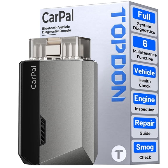 TOPDON Carpal OBD2 Scanner Bluetooth - Scanner for Car, AI-Assisted All System Diagnostic Tool for iOS & Android, Vehicle Health Check, 6 Maintenance Services, Smog Check, Repair Guide