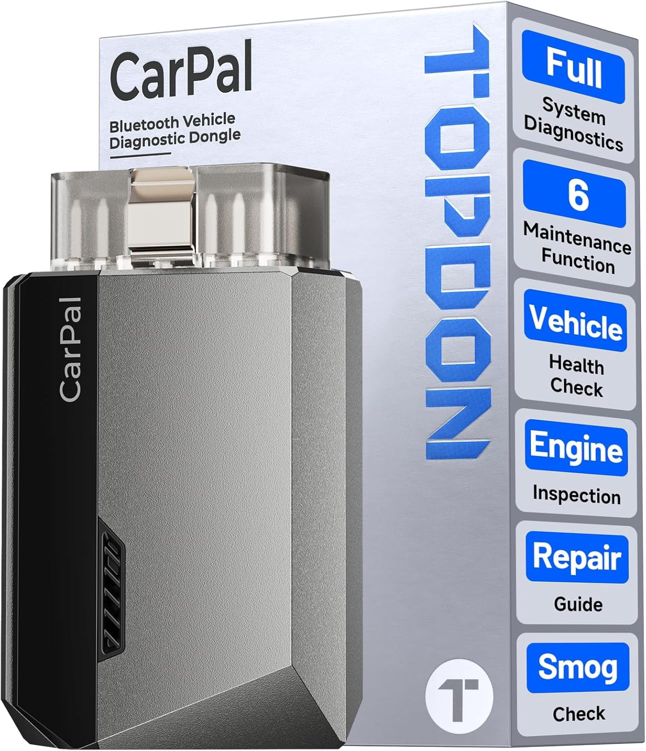 TOPDON OBD2 Scanner Carpal, Bluetooth Code Reader, Vehicle Health Check, 6 Maintenance Services, All System Diagnostics for iOS & Android