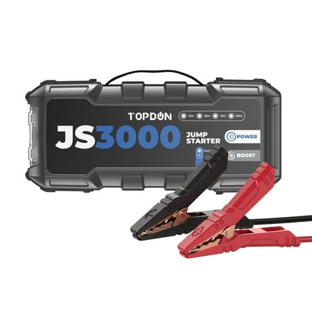 TOPDON V3000 Jump Starter 3000 Amp Peak 12V Lithium Booster with Case