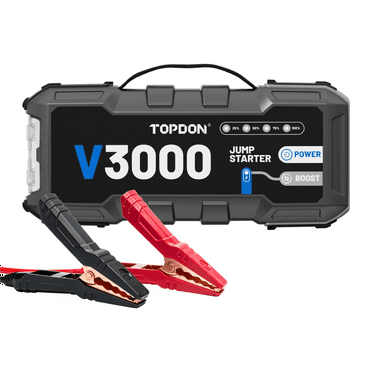Topdon V3000 - 3000A 12V Heavy Duty Lithium Ion Battery Jumpstarter, Power Bank, and Flashlight