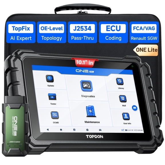 TOPDON ONE Lite Bi-Directional OBD2 Scanner, One-click ECU C0ding, OE-level topology and TopFix AI, All System Diagnostics