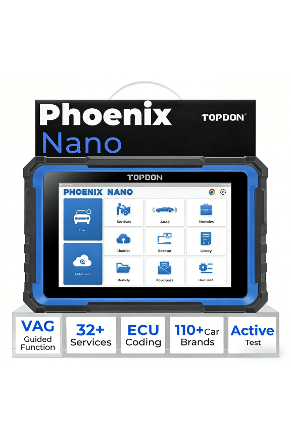 Phoenix Nano Bidirectional Scan Tool, FCA AutoAuth, 32+ Functions, Automotive All Systems Diagnosis for Car, Free Updates for 2 Years