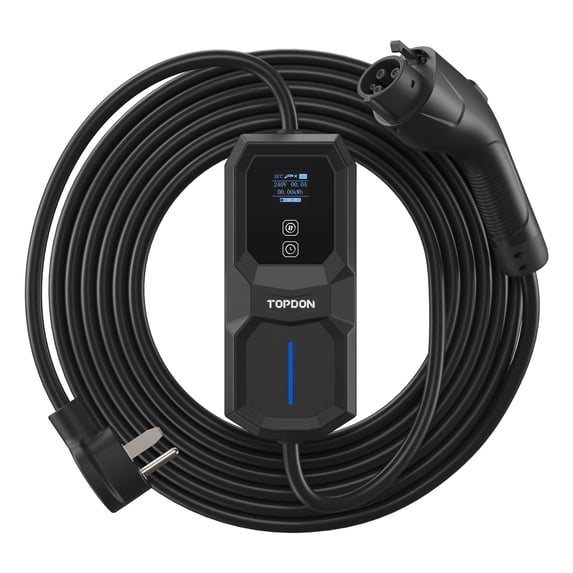 TOPDON PulseQ AC Portable EV Charger, Level 2 Portable Charger 32A, NEMA 6-50 Plug, with Case