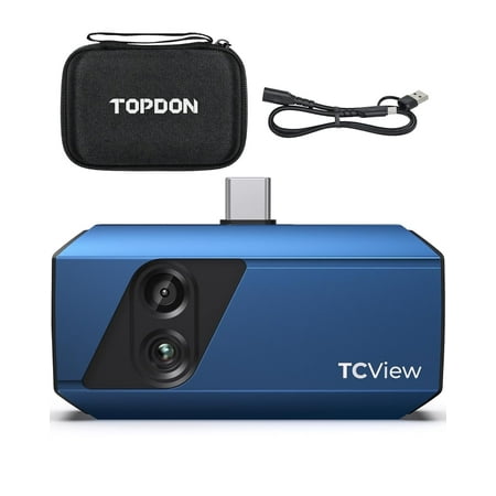 TOPDON TC001 Plus Dual-Lens Thermal Camera for Android, 512*384 Super Resolution with Visual Camera, 256 x 192 IR Resolution TOPDON TC001 Plus Thermal Cam, 512384 Visual+256192 IR, Dual-Lens, Android