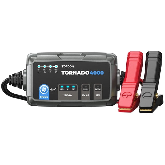 TOPDON Tornado4000 - 4 Amp Smart Battery Charger, Trickle Charger