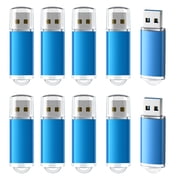 TOPESEL 10 Pack 8GB USB Flash Drive USB 2.0 Memory Stick Bulk Thumb Drive Pen Drive Blue