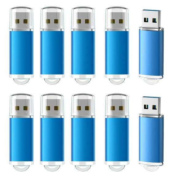 TOPESEL 10 Pack 8GB USB Flash Drive USB 2.0 Memory Stick Bulk Thumb Drive Pen Drive Blue