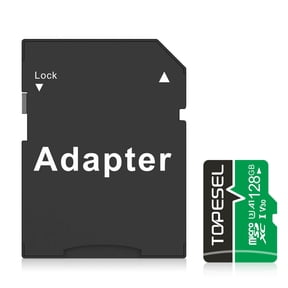 TOPESEL 128GB microSDXC Memory Card with Adapter, microSDXC U3 Class 10 SD Card for Nintendo Switch Camera Phone Drone Green