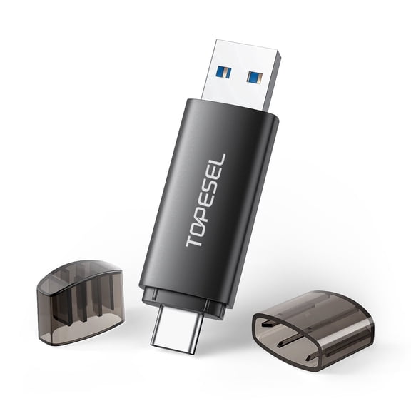 TOPESEL 128GB Type C USB A Flash Drive USB 3.0 Connector OTG Thumb Drive for Smartphone Computers