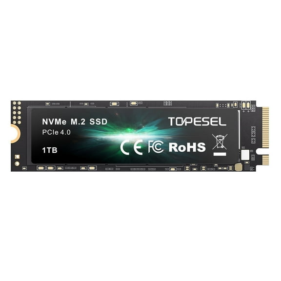 TOPESEL 1TB SSD M.2 PCIe NVMe 4.0 Internal SSD, Up to 5500MB/s Gaming Expansion for PS5 SSD Solid-State Drive