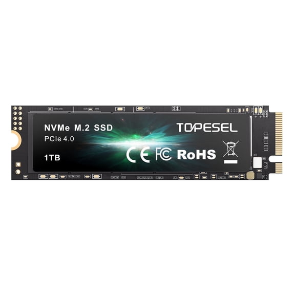 TOPESEL 1TB SSD M.2 PCIe NVMe 4.0 Internal SSD, Up to 5500MB/s Gaming Expansion for PS5 SSD Solid-State Drive