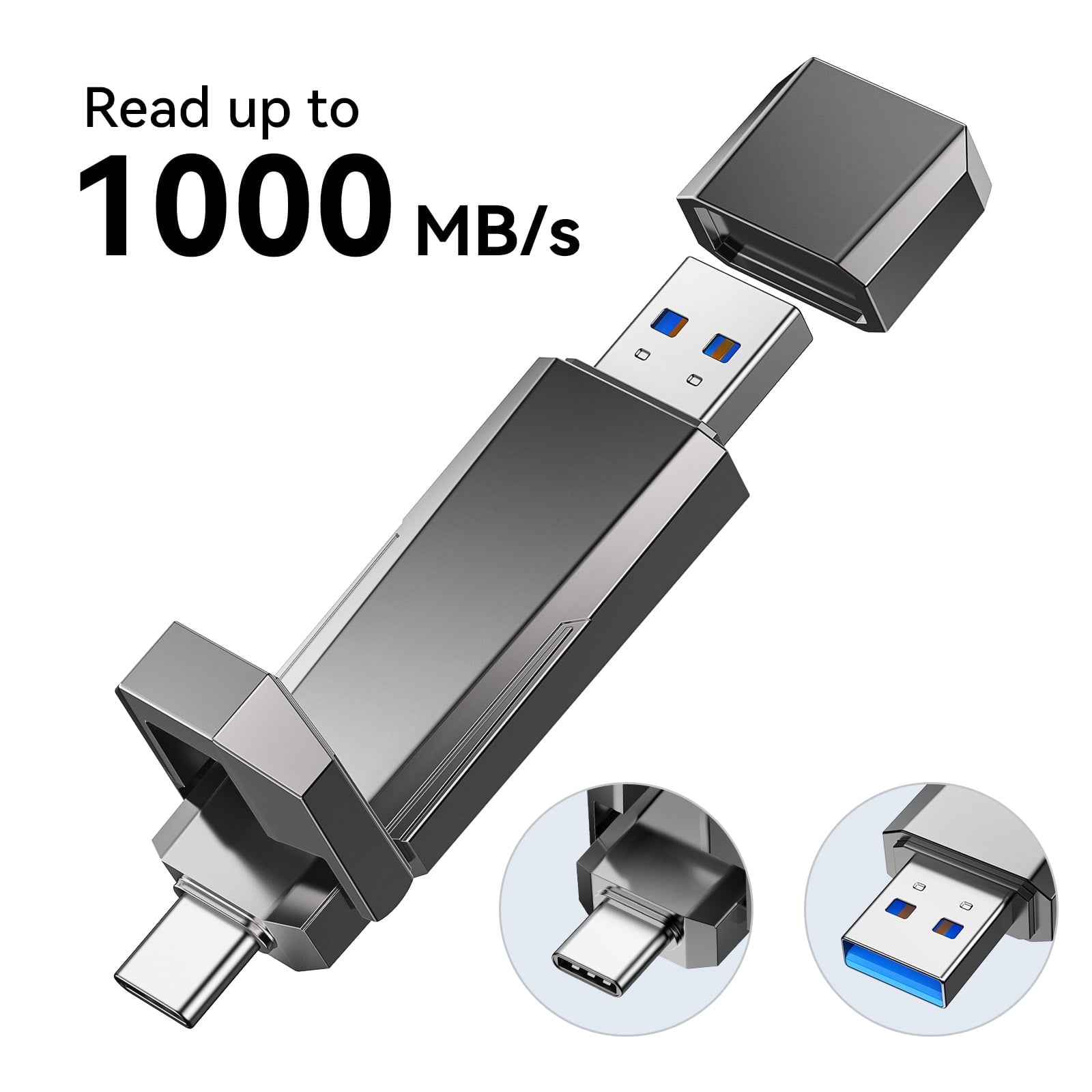 Topesel 32GB Bullet Shape USB Drive, Keychain Metal Thumb Drive, Silver ...
