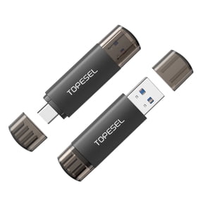 TOPESEL 2 Pack USB 3.0 Flash Drive 64GB Type C OTG Memory Stick Thumb Drive Fits for Android Phone
