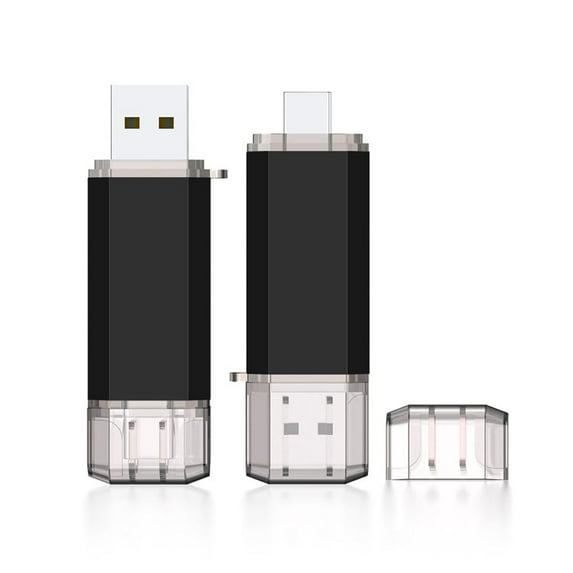TOPESEL 2 Pack USB C Flash Drive 32GB 2 in 1 USB 3.0 & USB Type C Thumb Drive Black