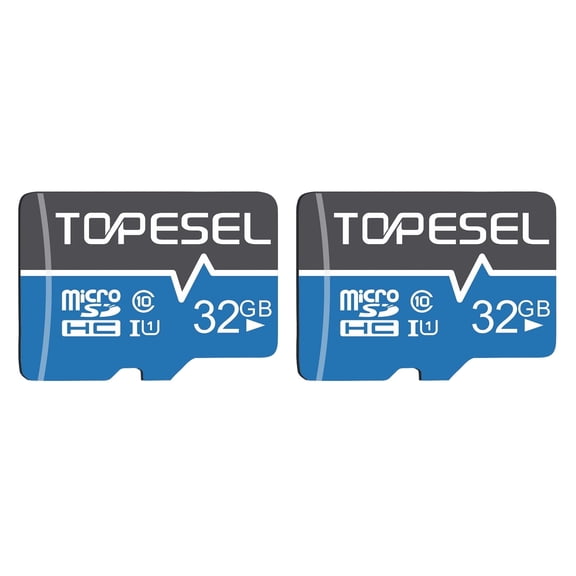 TOPESEL 32GB Micro SD Card 2 Pack Memory Cards Micro SDHC UHS-I TF Card Class 10 for Camera/Drone/Dash Cam(2 Pack U1)
