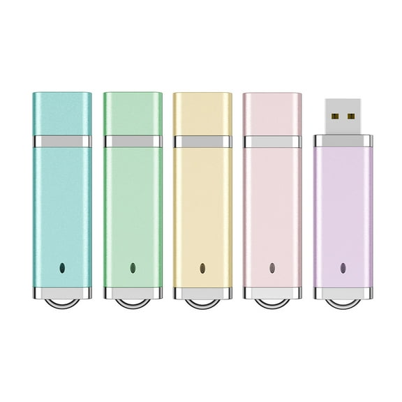 TOPESEL 5 Pack 2GB Flash Drive USB Flash Drive Thumb Drives Colorful USB 2.0 Memory Sticks