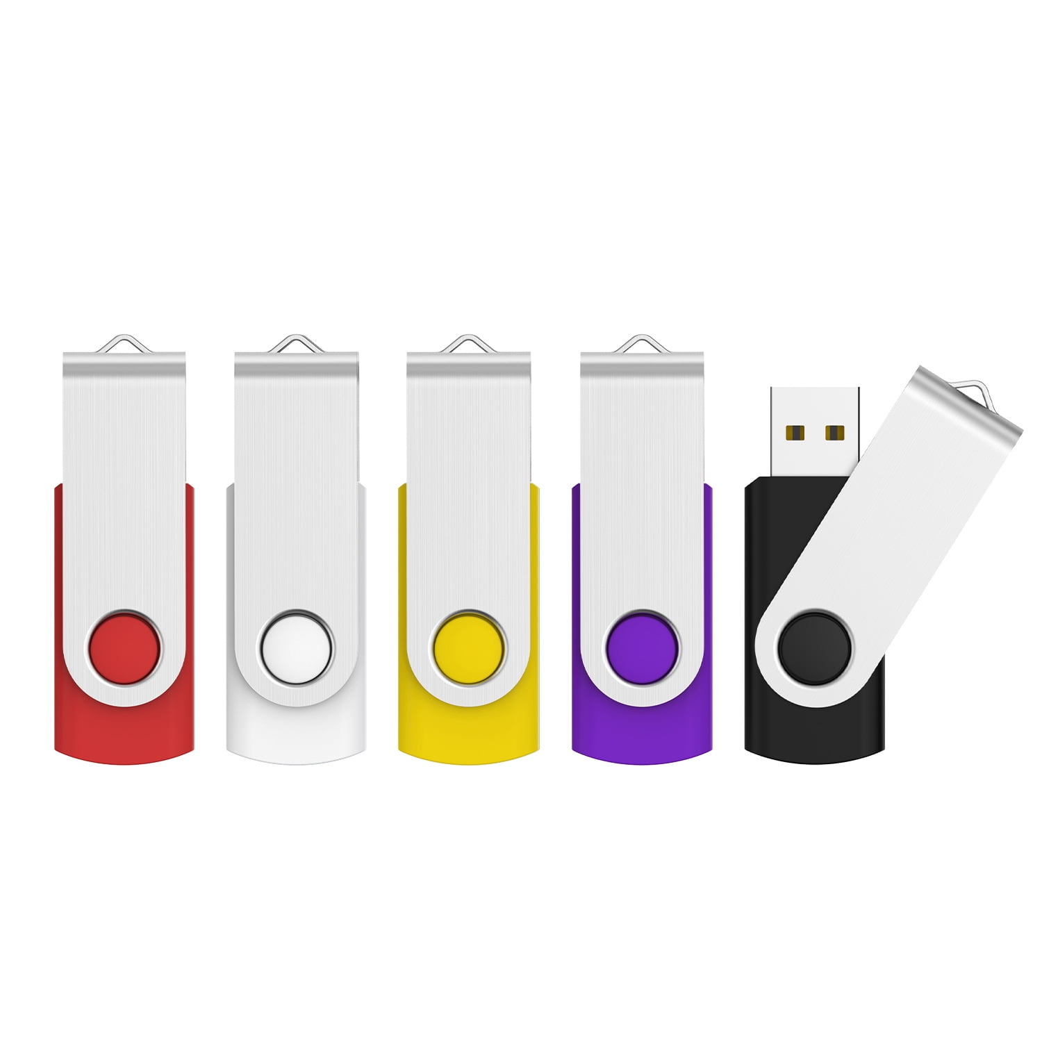TOPESEL 5 Pack 32GB Flash Drive USB 2.0 Thumb Drive Swivel U Disk Memory Stick