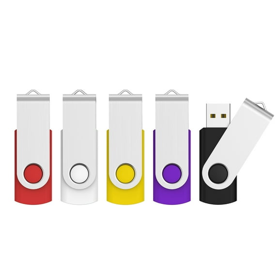 TOPESEL 5 Pack 32GB Flash Drive USB 2.0 Thumb Drive Swivel U Disk Memory Stick