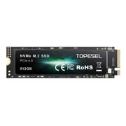 TOPESEL 512G PCIe 4.0 NVMe Gen 4 SSD NVMe M.2 2280 Internal SSD Up to 4900MB/s NVMe SSD Internal Solid State Hard Drive for PS5 PC Laptop