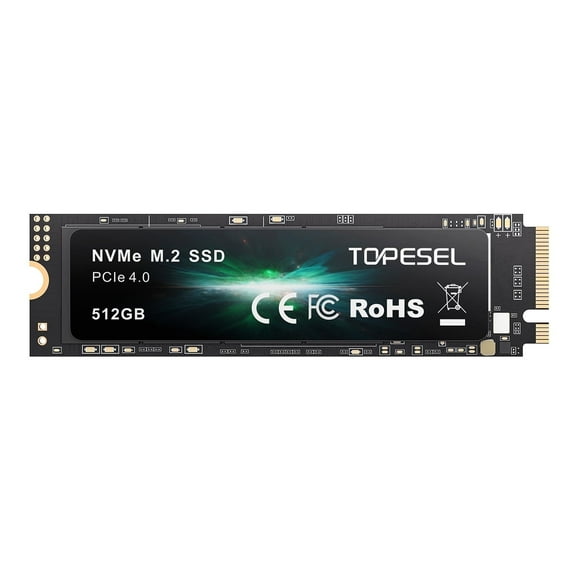 TOPESEL 512G PCIe 4.0 NVMe Gen 4 SSD NVMe M.2 2280 Internal SSD Up to 4900MB/s NVMe SSD Internal Solid State Hard Drive for PS5 PC Laptop