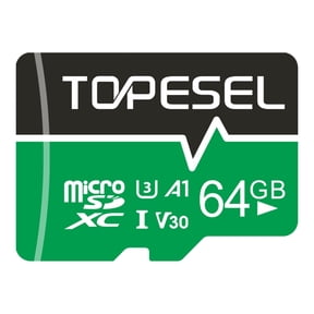 TOPESEL 64GB Micro SD Card Memory Cards U3 V30 Flash Memory Card Micro SDXC UHS-I TF Card for Camera/Drone/Dash Cam(1 Pack U3 A1 V30 64GB)