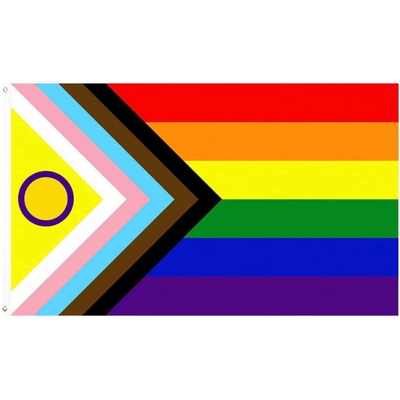 TOPFLAGS 3' x 5' 3x5 Feet Intersex Inclusive Progress Pride Rainbow ...