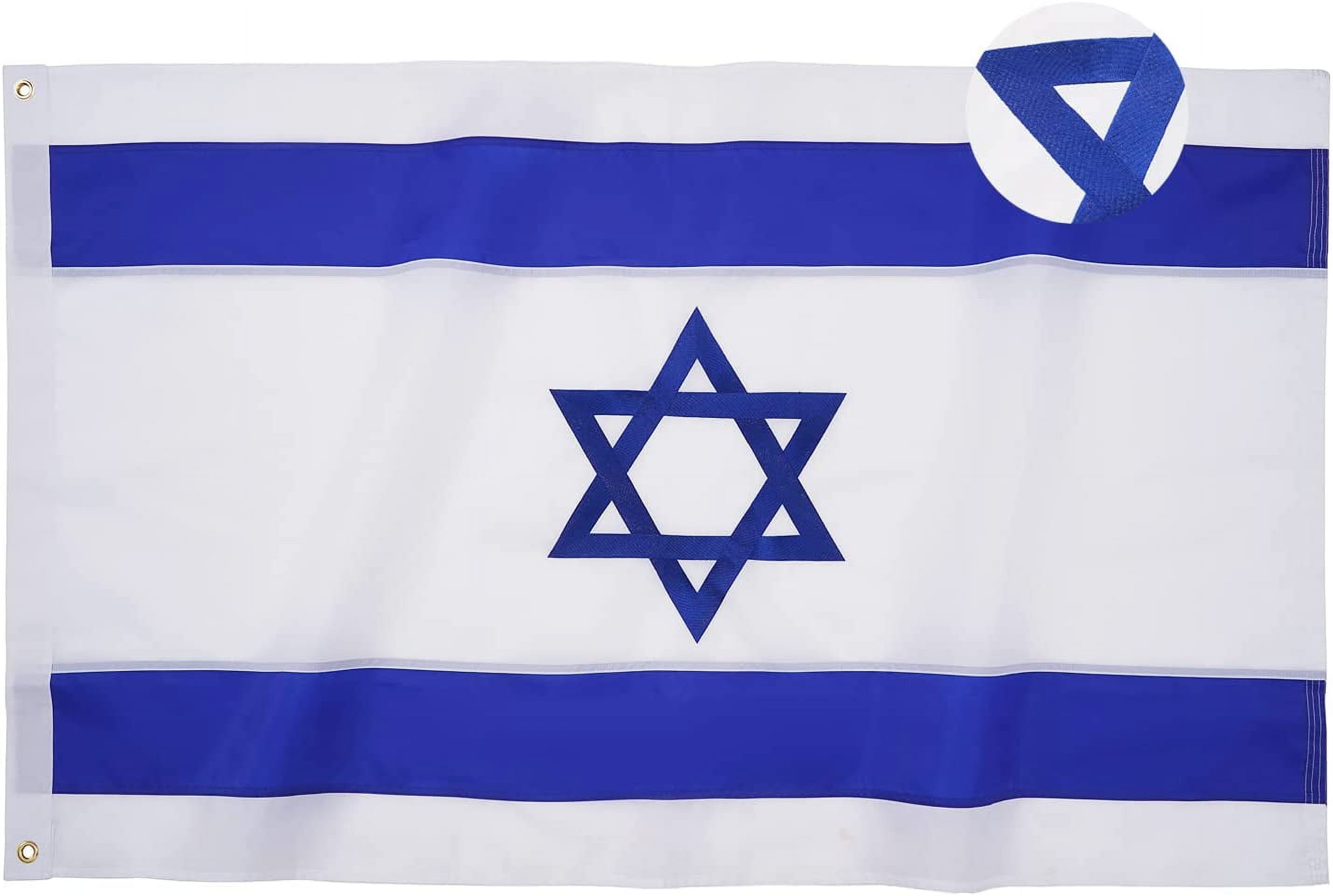 TOPFLAGS 3 x 5 Israel Israeli Flag 3x5 ft Double Sided Embroidered 250D Oxford Nylon Indoor Outdoor Brass Grommets Durable for All Weather