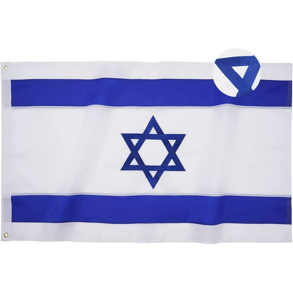 TOPFLAGS 3 x 5 Israel Israeli Flag 3x5 ft Double Sided Embroidered 250D Oxford Nylon Indoor Outdoor Brass Grommets Durable for All Weather