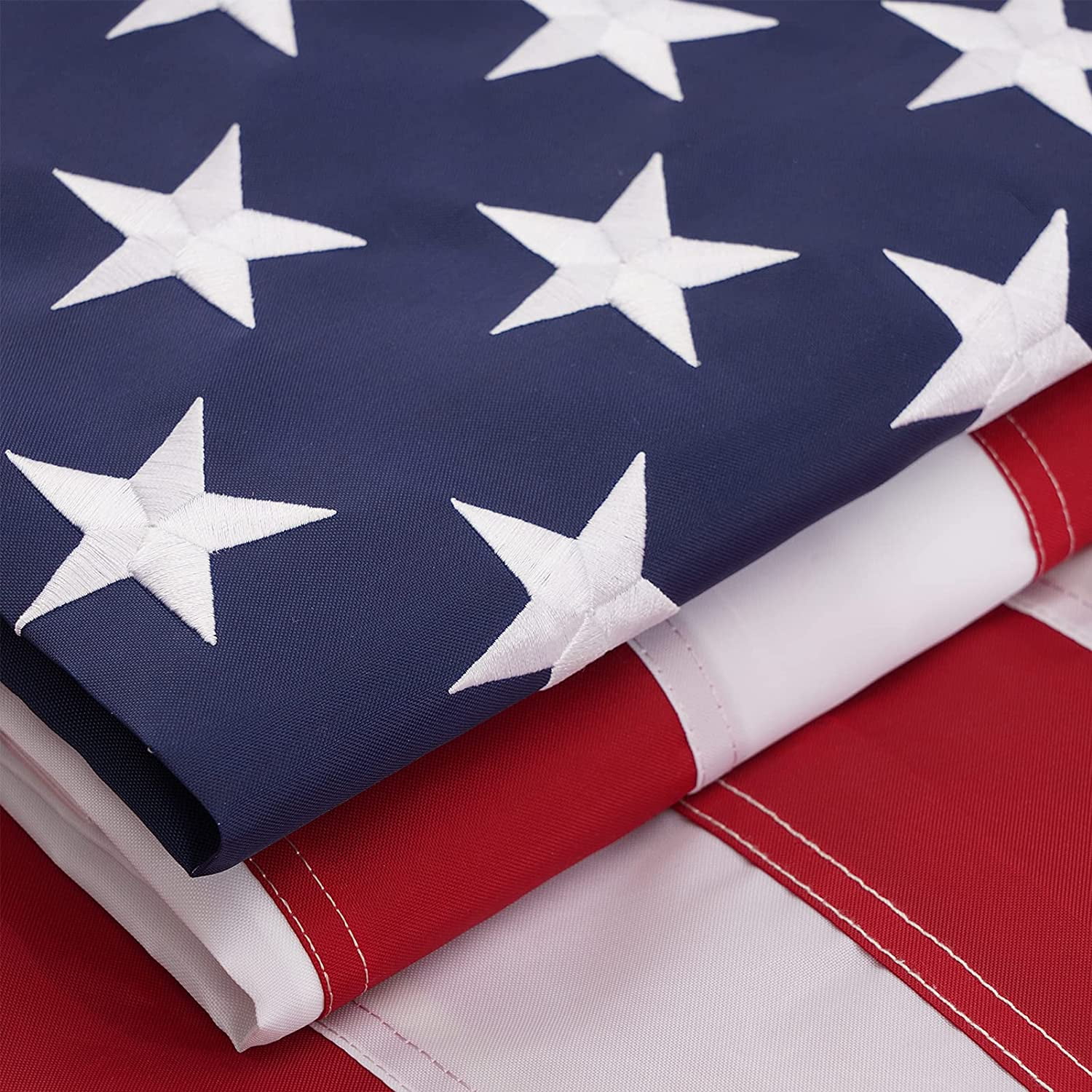 TOPFLAGS 5x8 feet 50 stars American Flag,Embroidered 210D Embroidered Stars,Sewn Stripes,3 Brass Grommets,Indoor/Outdoor,Vibrant Colors,Quality Polyester,US USA Flag