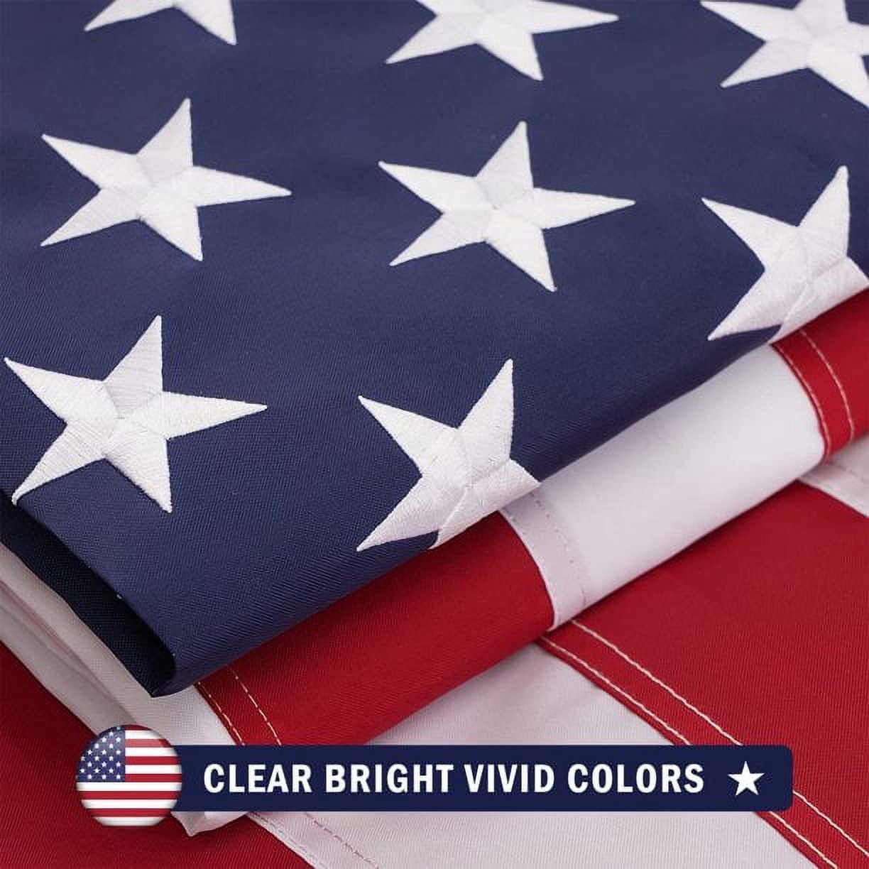 TOPFLAGS 8' x 12' ft American Flag Outdoor The Strongest, Longest Lasting, 8x12 foot. Embroidered Stars Sewn Stripes Brass Grommets Foot Heavy Duty Nylon