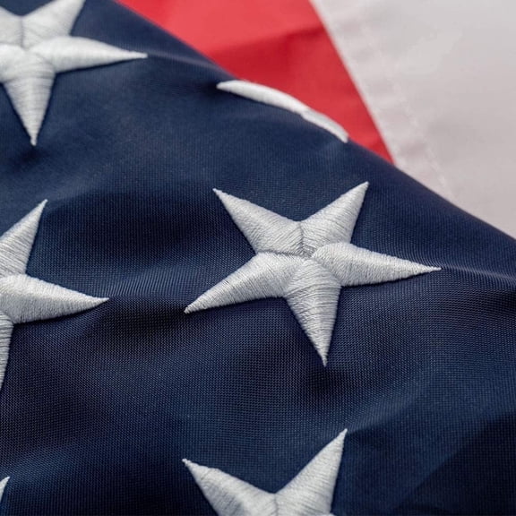 TOPFLAGS American Flag, American Flags 3x5 for Outside, USA US Flag, Deluxe Embroidered Stars, Heavy Duty Durable Flags Outdoor, Vivid Color, Sewn Stripes, Brass Grommets(3x5 FT)