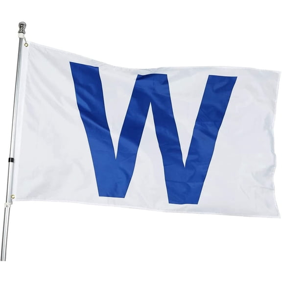 TOPFLAGS Chicago W Win Flag - 3x5 Feet Cub Win Combo Flags - Large Clubs Banner with 100% Super Polyester Fabric