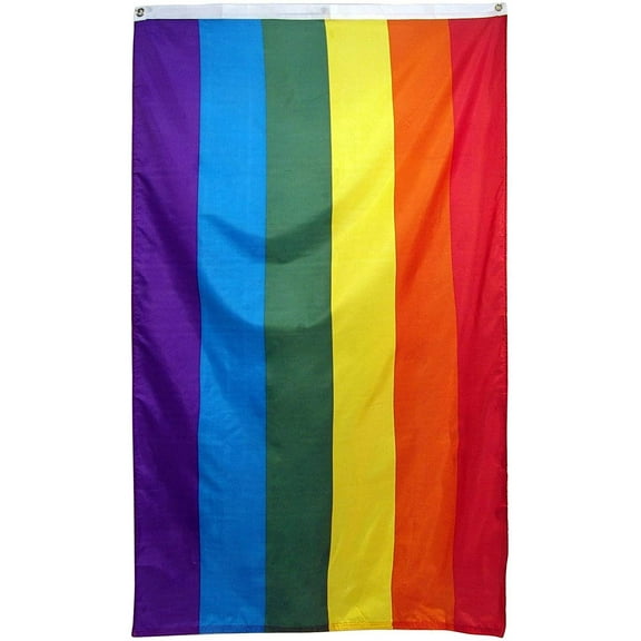 TOPFLAGS Rainbow Gay Pride Flag 3x5 ft- LGBTQ Pride Parade Banner Flags UV Fade Resistant for Indoor Outdoor (6 Stripes Pride)