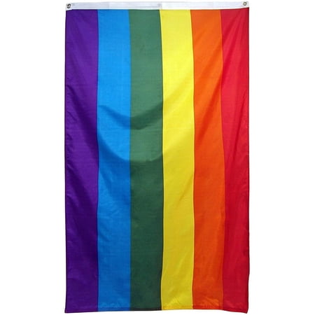 TOPFLAGS Rainbow Gay Pride Flag 3x5 ft- LGBTQ Pride Parade Banner Flags UV Fade Resistant for Indoor Outdoor (6 Stripes Pride)
