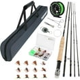 TOPFORT Fly Fishing Rod and Reel Combo Starter Kit, 4 Piece Lightweight