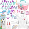 thumbnail image 1 of TOPFOX Doctor Kit for Kid - 40PCS Pretend Playset for Toddlers, Medical Kit Toy with Bag, Cloth, Role Playing Plastic Toys for 3-8 Boys Girls, 1 of 7