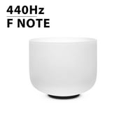 TOPFUND 440 Hz Perfect Pitch F Note Crystal Singing Bowl Heart Chakra 10 inch with Singing Bowl Suede Striker