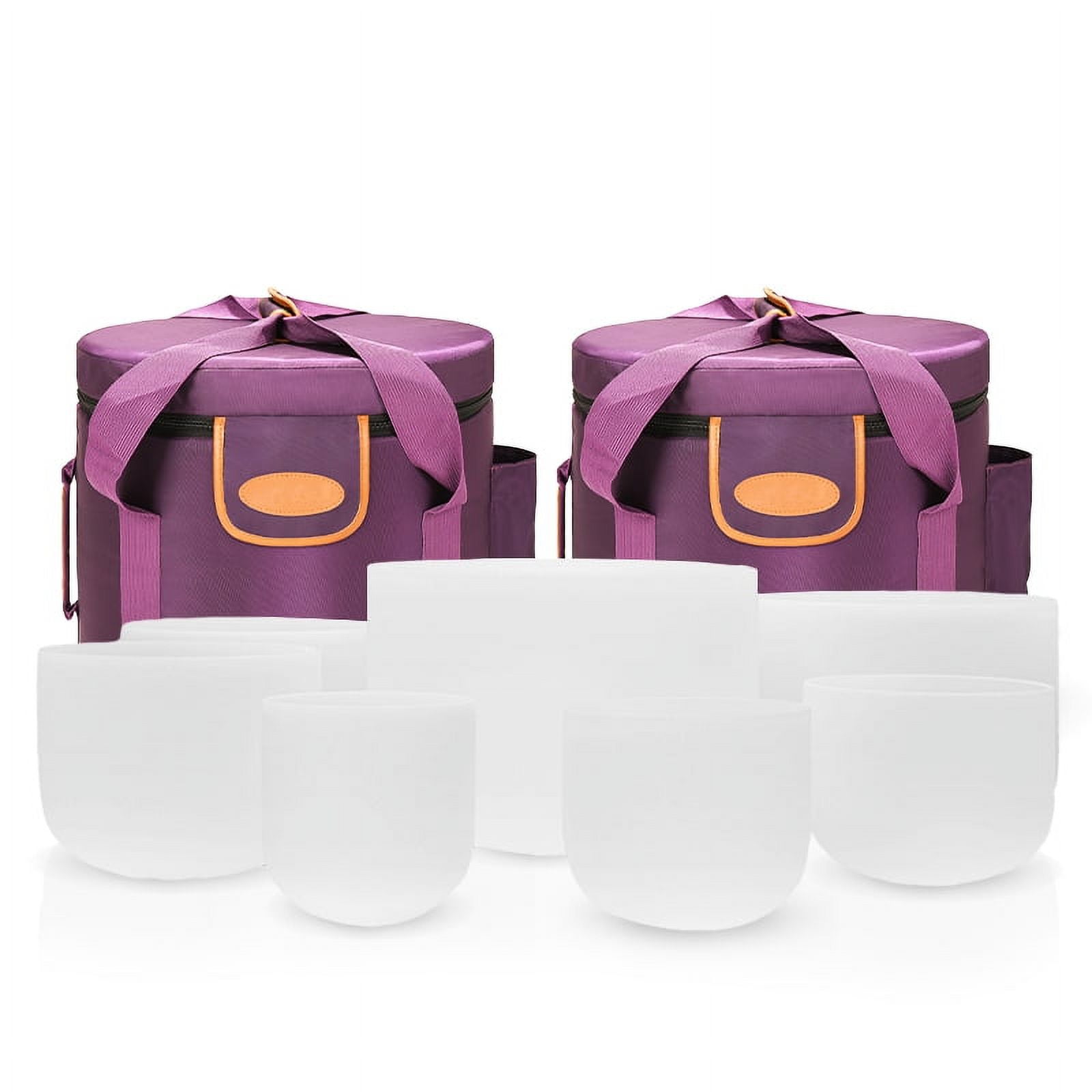 TOPFUND Chakra Tuned Set of 7 Crystal Singing Bowls 6-12 Inch – with ...
