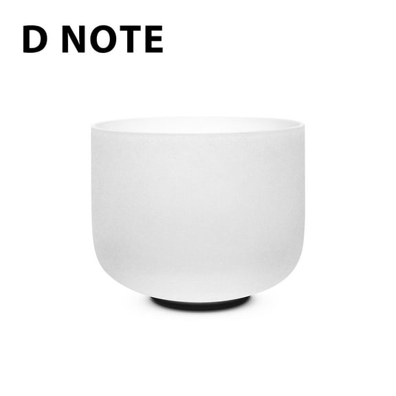 TOPFUND D Note Crystal Singing Bowl Sacral Chakra 7 inch with Sponge Padded Carry Case Bag and Singing Bowl Rubber Mallet and Suede Striker for Sound Healing Meditation