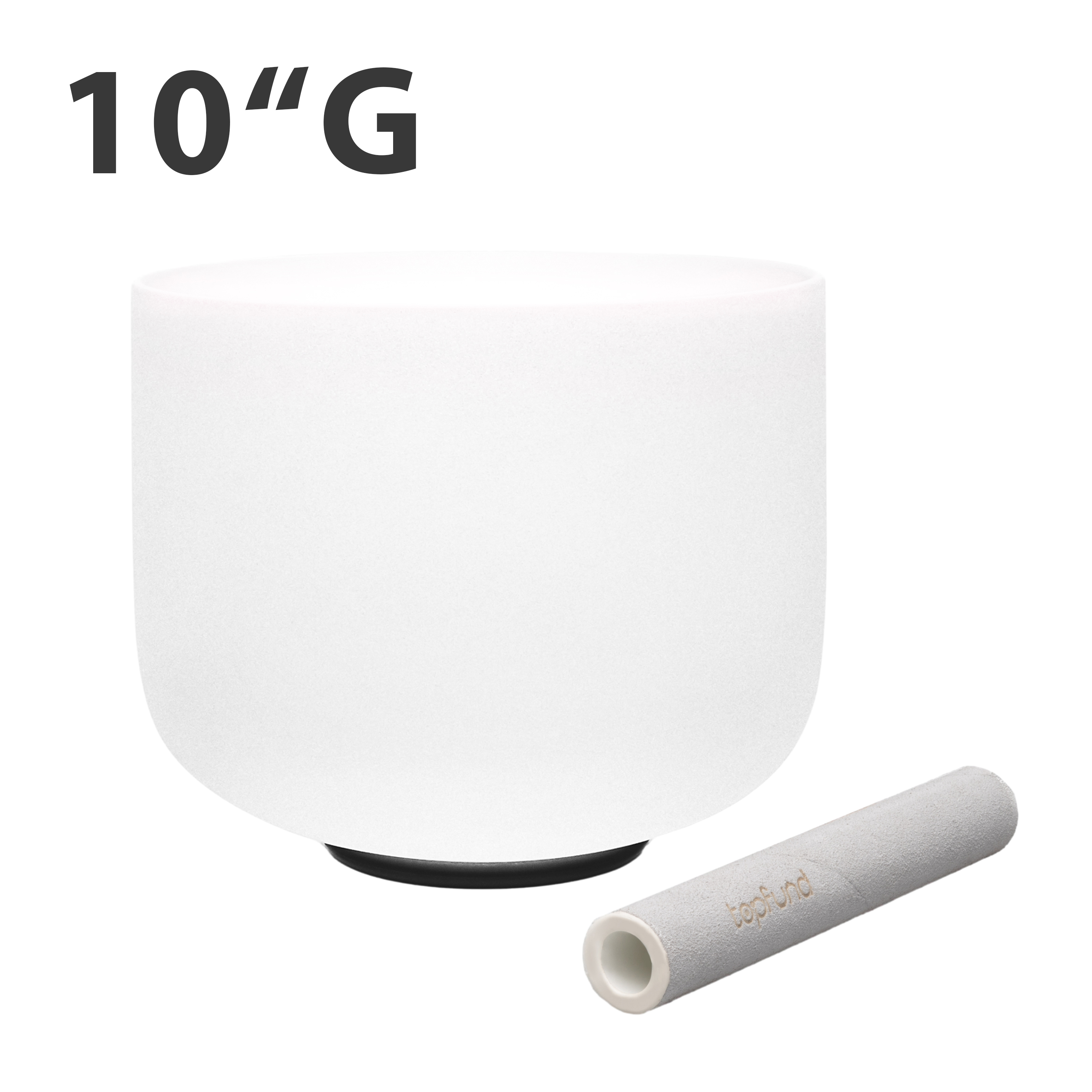 TOPFUND G Note Crystal Singing Bowl Throat Chakra 10 inch with Singing